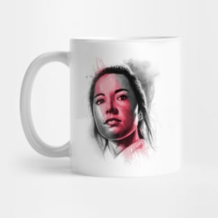 Black and white Watercolour portrait of pretty girl Mug